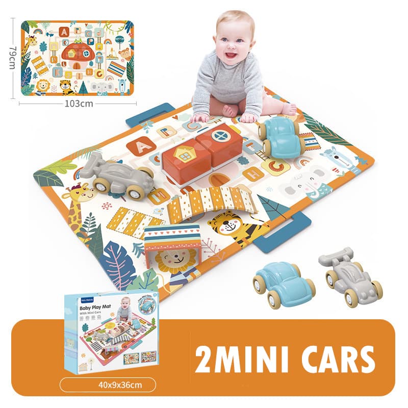 Tapis d’eveil circuit jungle avec 2 voiturettes 103 cm x 79 cm - Jouet & Gaming - صورة 1