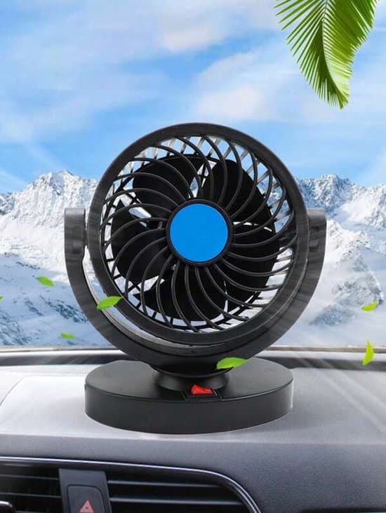 Ventilateur électrique 12V pour tableau de bord de voiture, rotatif à 360 degrés - Accessoires Auto/Moto - صورة 2