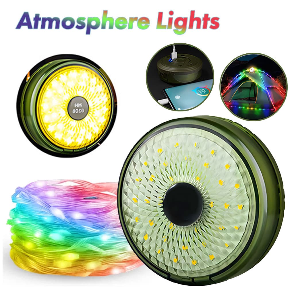 Lumière de camping LED multifonctionnelle, chargeur USB, chaîne d'atmosphère colorée - Camping et Randonnée - صورة 1