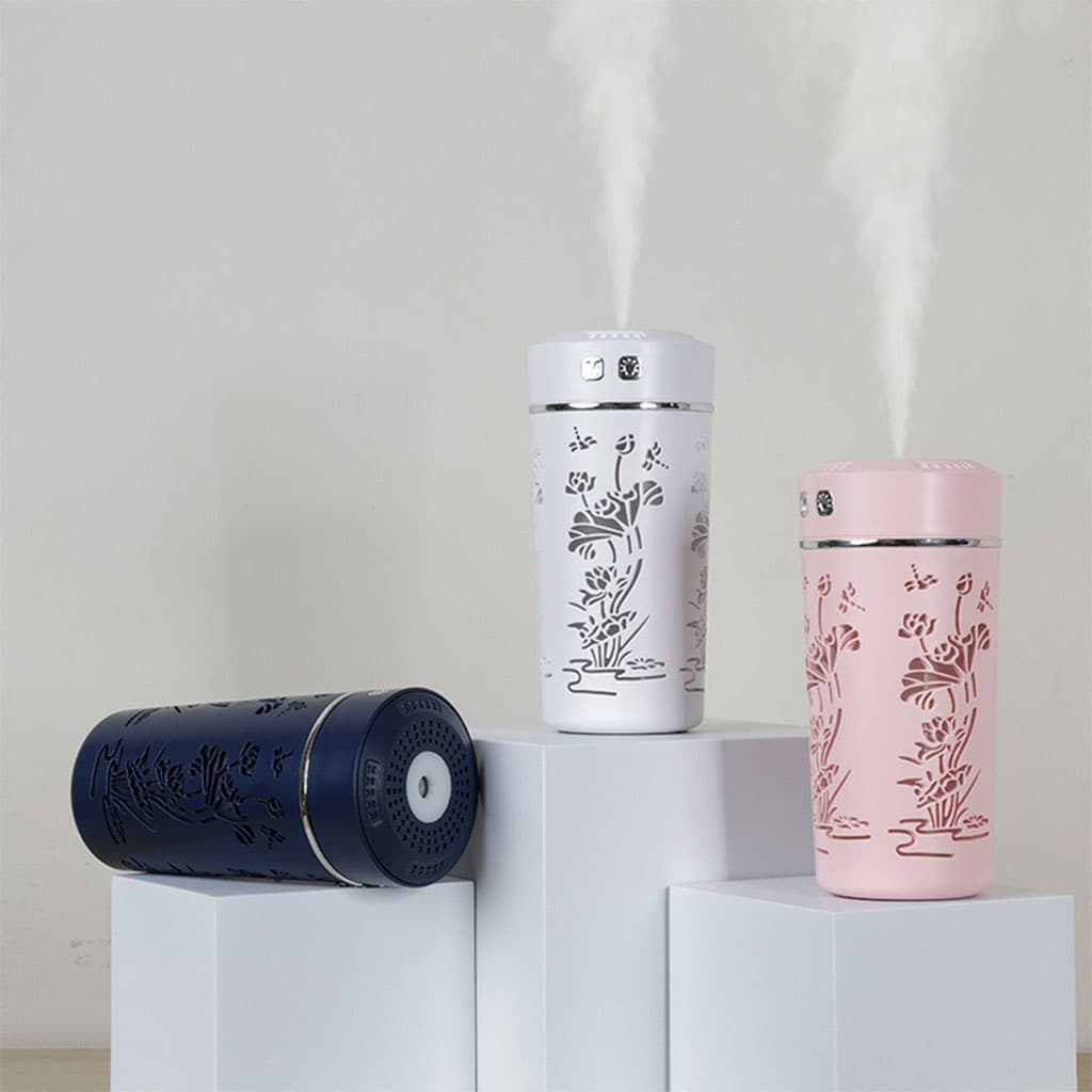 Diffuseur d’huiles essentielles et d’arôme froid, tasse de fleur de Lotus USB 250ml - Décoration - صورة 2