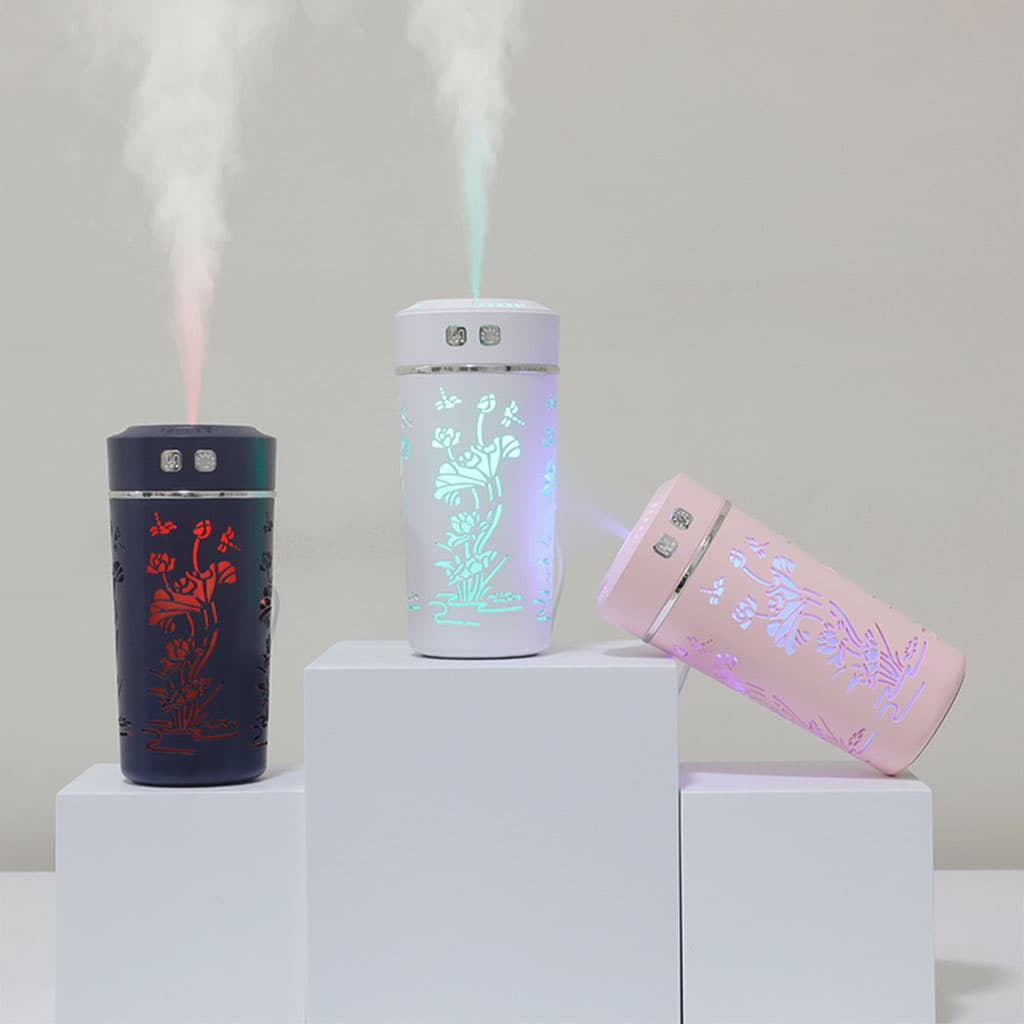 Diffuseur d’huiles essentielles et d’arôme froid, tasse de fleur de Lotus USB 250ml - Décoration - صورة 9
