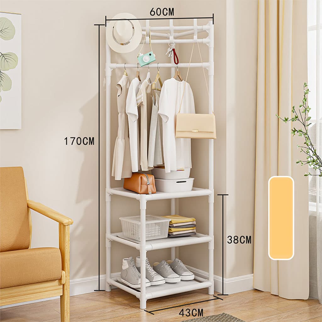 Porte-manteau d’angle multicouche assemblé, avec cintre pour vêtements - Maison - صورة 2