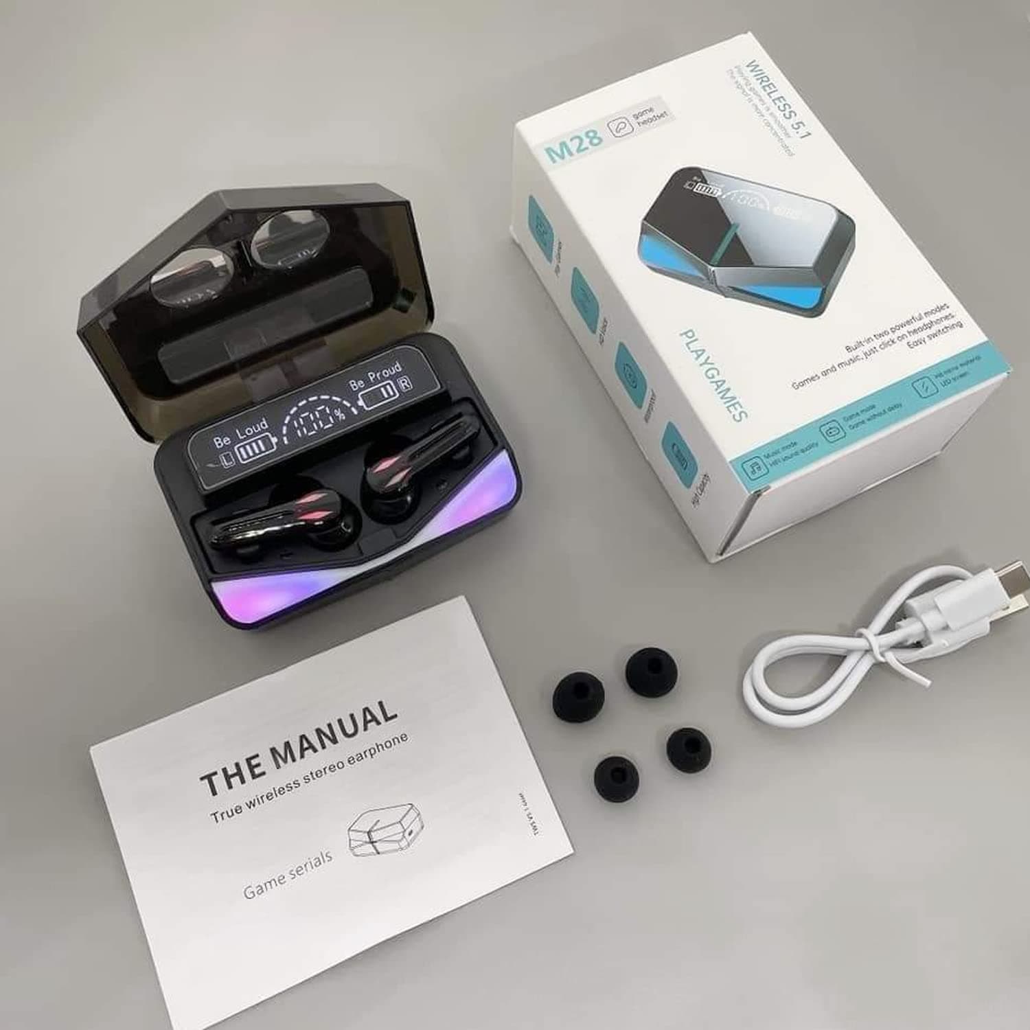 M28 Wireless Earbuds TWS Bluetooth 5.1 Gaming Monster - Électronique - صورة 4