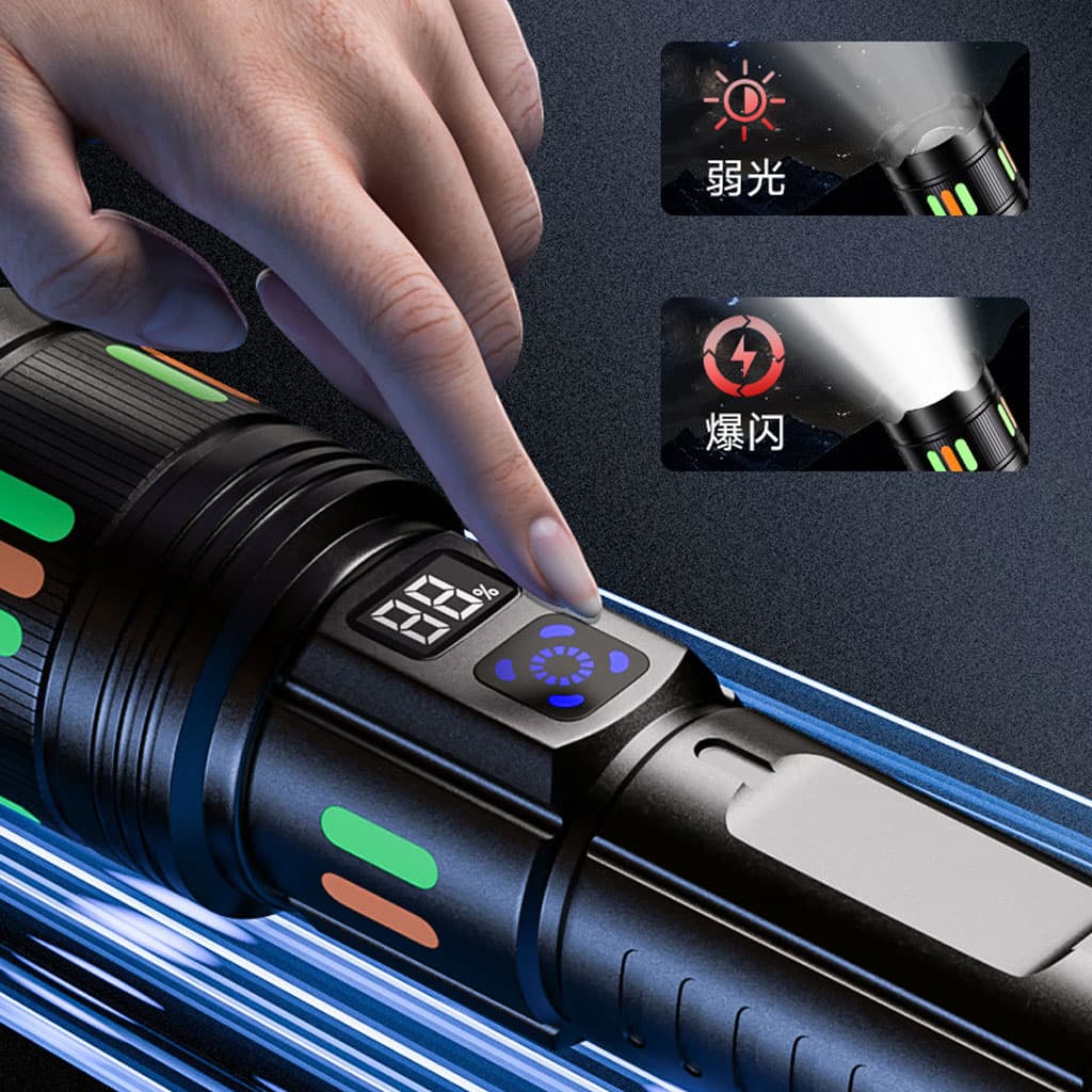 Lampe de poche LED super lumineuse 150 000 lumens rechargeable USB - Électronique - صورة 2