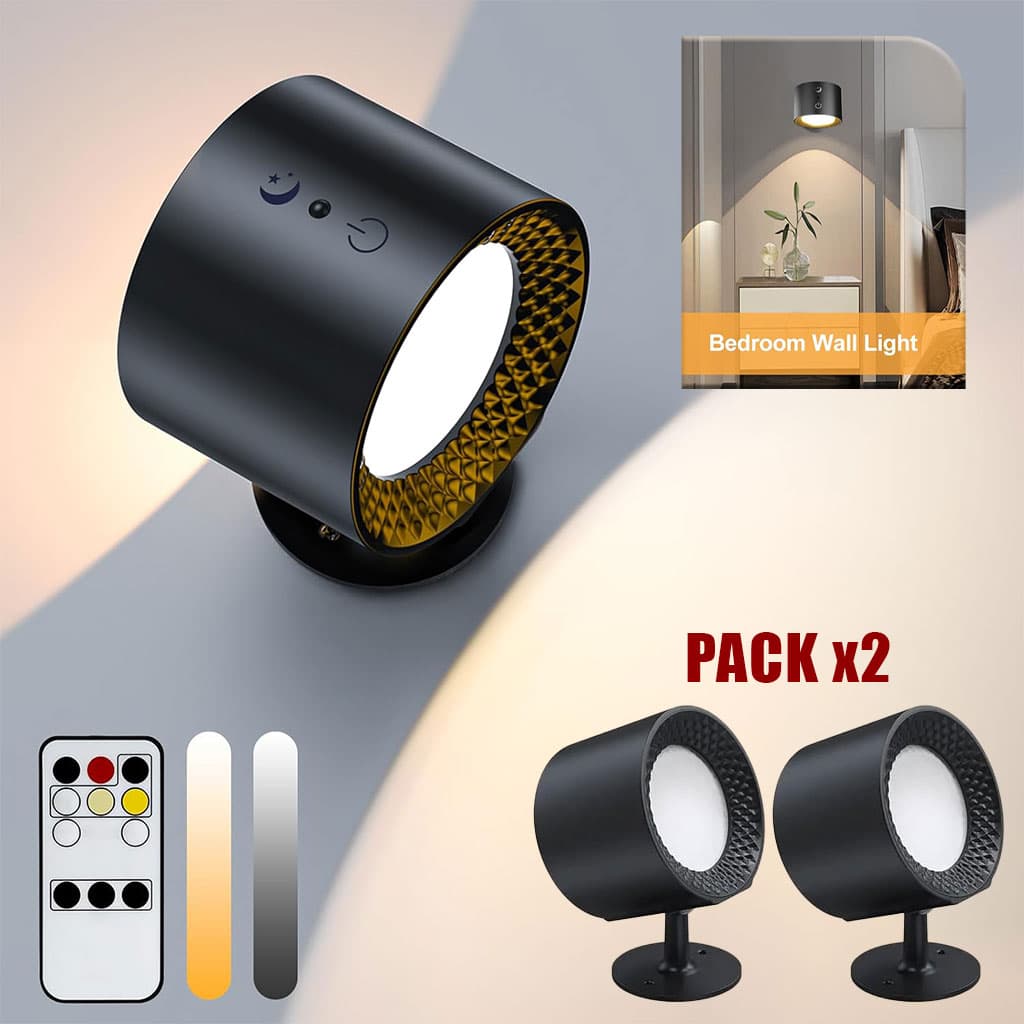 PACK X2 Applique murale Double Tète avec 3 températures de couleur et 3 niveaux - Électronique - صورة 1