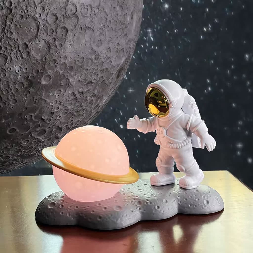 Astronaute Veilleuse Décoration De Bureau Lune Spaceman Résine - Décoration - صورة 1