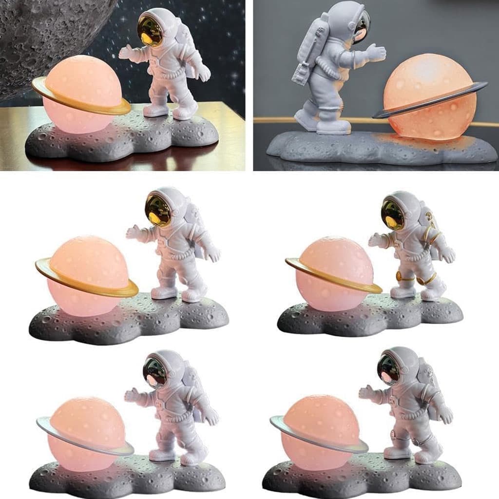 Astronaute Veilleuse Décoration De Bureau Lune Spaceman Résine - Décoration - صورة 3