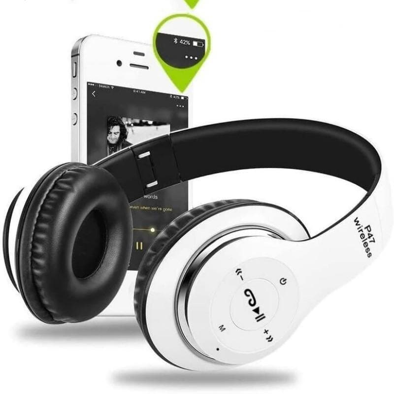 Casque Audio Stereo Bluetooth sans fil modèle P47 pliable - Électronique - صورة 2