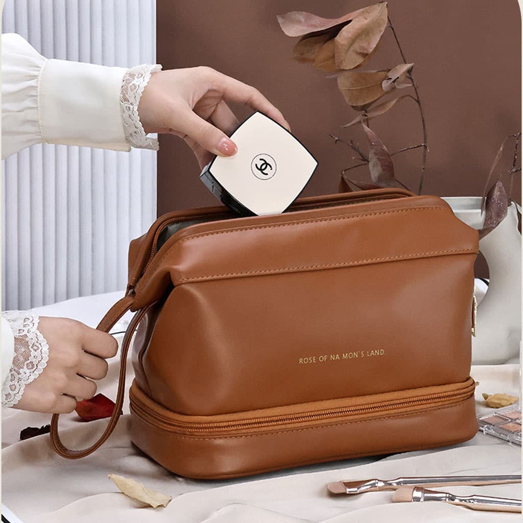 Trousse Maquillage et Pinceaux Imperméable à Double Couche - Soins et Beauté - صورة 2