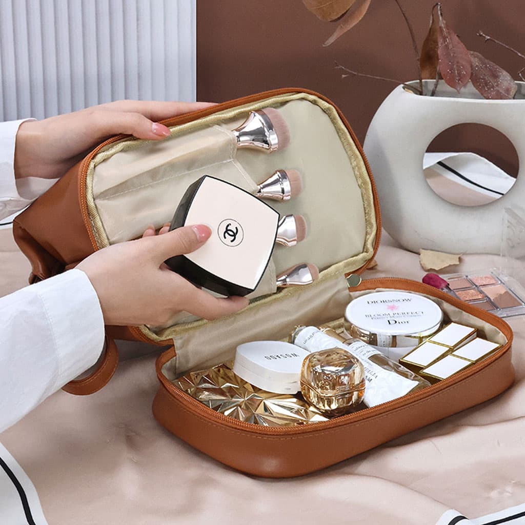 Trousse Maquillage et Pinceaux Imperméable à Double Couche - Soins et Beauté - صورة 3