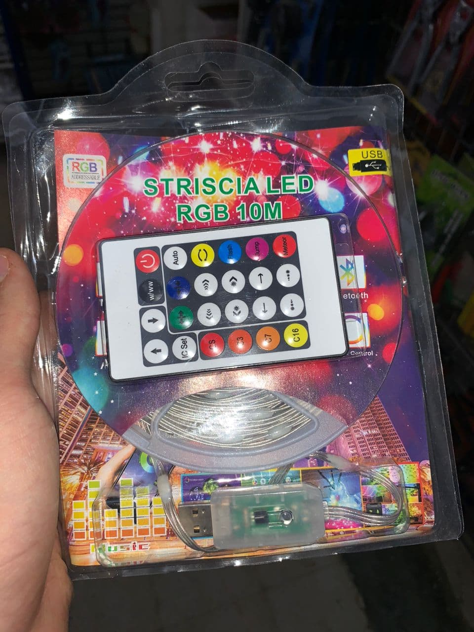 Guirlande lumineuse d'extérieur 100 LED multicolore 10 m RGB synchronisation de musique - Décoration - صورة حقيقية 6