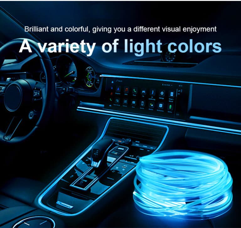 Bande lumineuse Fibre optique Led fluo RGB USB + Mini projecteur LED Gratuit - Accessoires Auto/Moto - صورة حقيقية 2