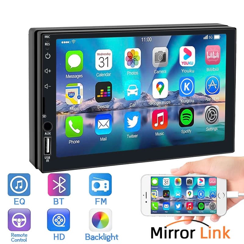 DVD Mp5 7 pouces écran tactile. USB AUX . SD. BT. miroir link G-1001 - Accessoires Auto/Moto - صورة 1