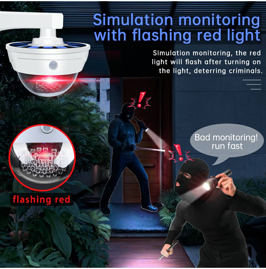 Lampe de Surveillance extérieure solaire Anti-vol, capteur de mouvement PIR à Induction humaine - Électronique - صورة 3