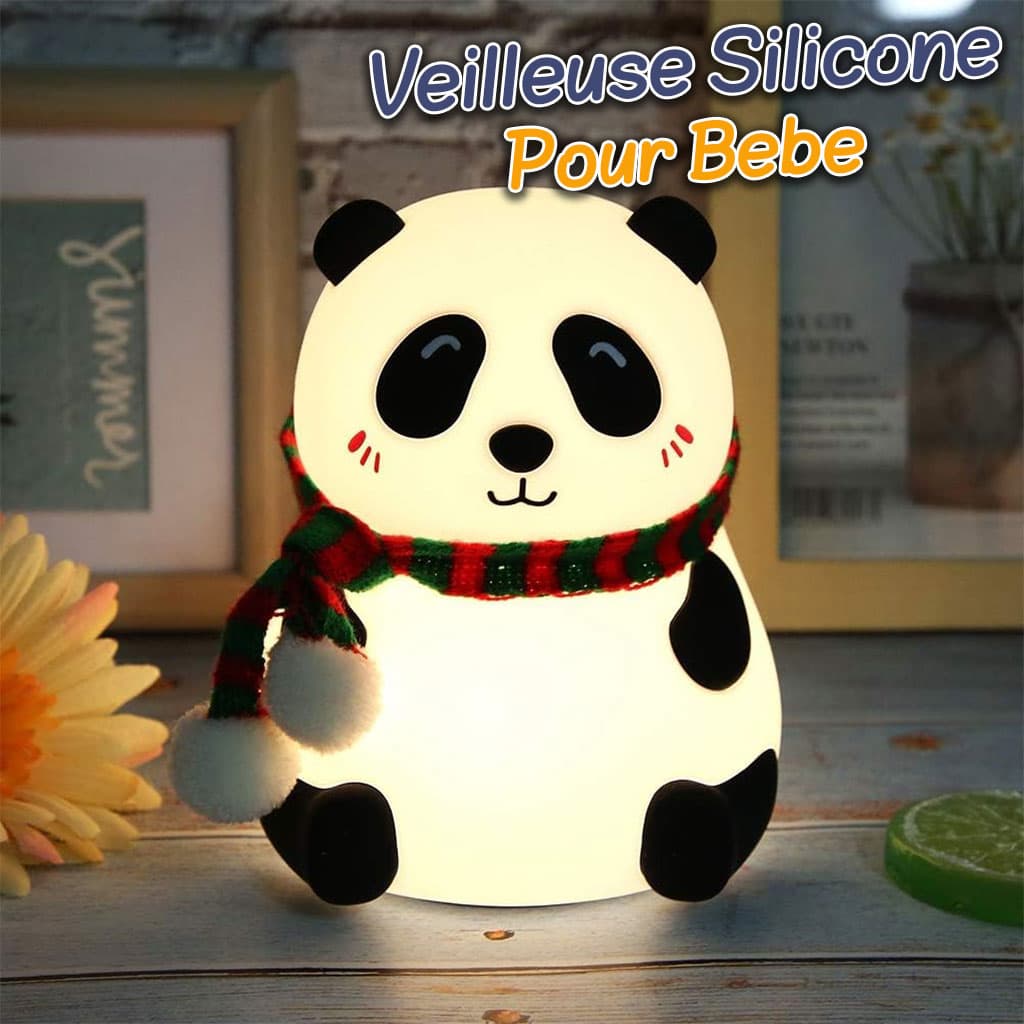 Veilleuse Forme de Panda Silicone Rechargeable Pour Bébé - Décoration - صورة 1