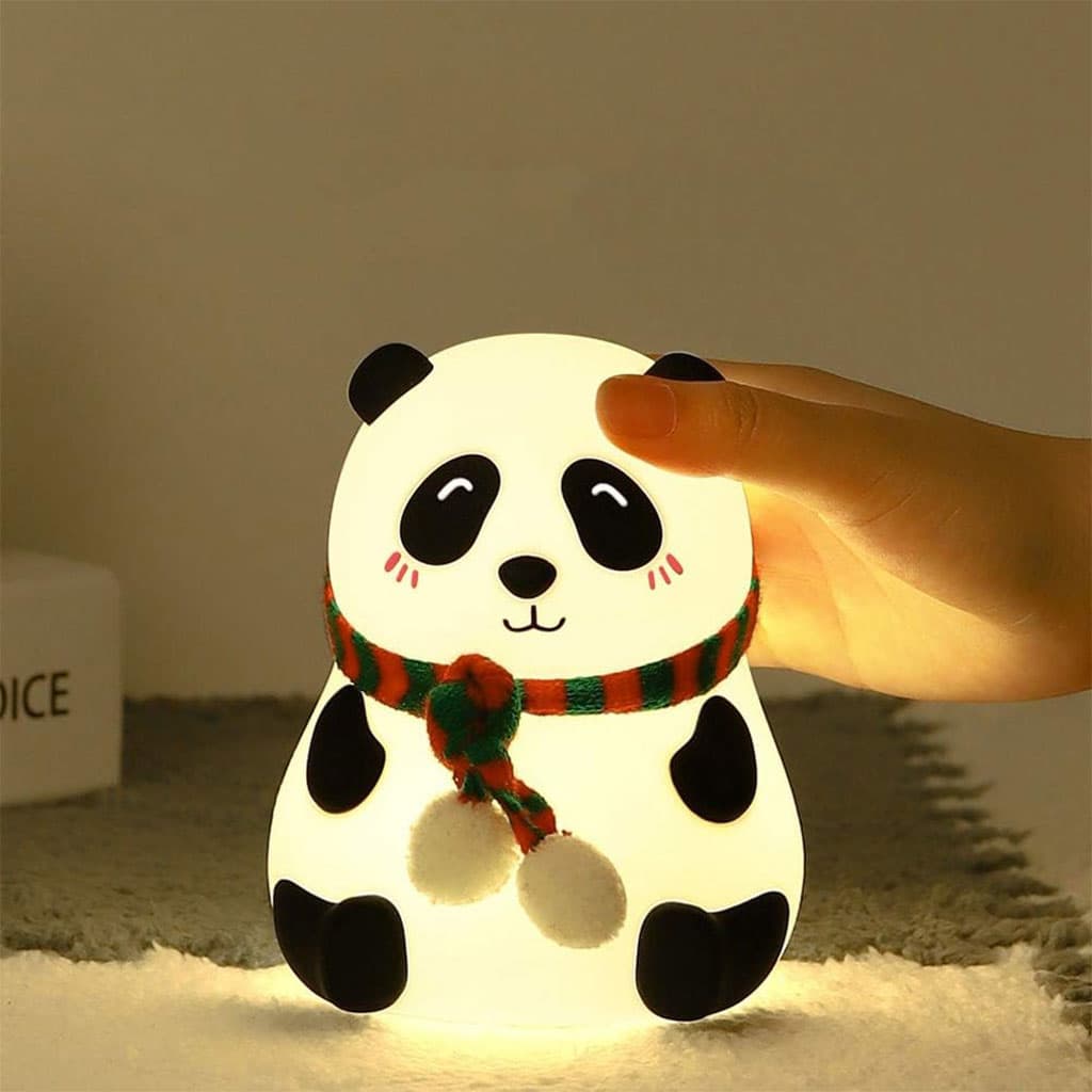 Veilleuse Forme de Panda Silicone Rechargeable Pour Bébé - Décoration - صورة 2
