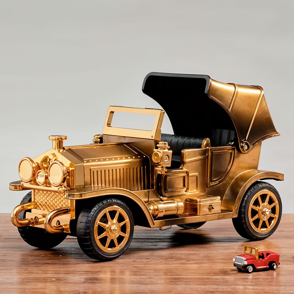 Boîte à musique vintage en forme de voiture locomotive - Décoration - صورة 1