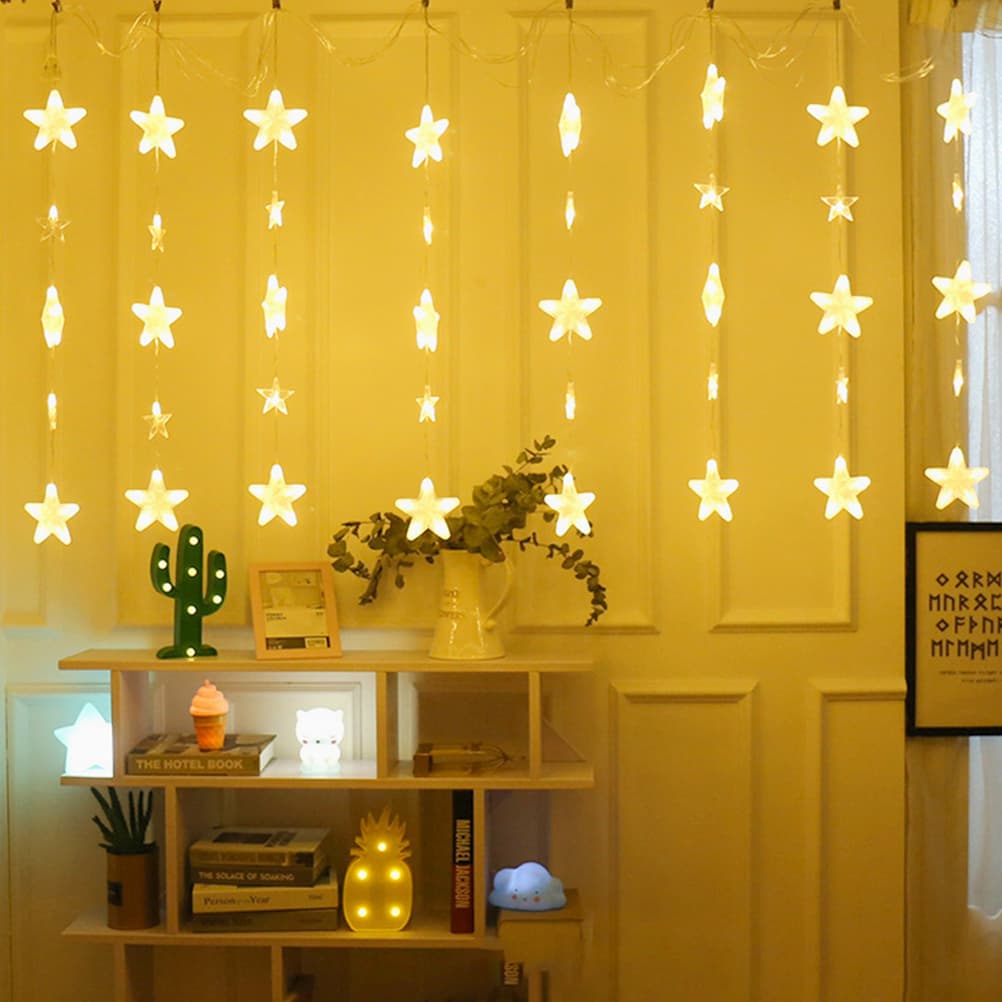 Guirlande lumineuse rideau Stars LED Imperméable 2.5/3.5M 220V - Électronique - صورة 5