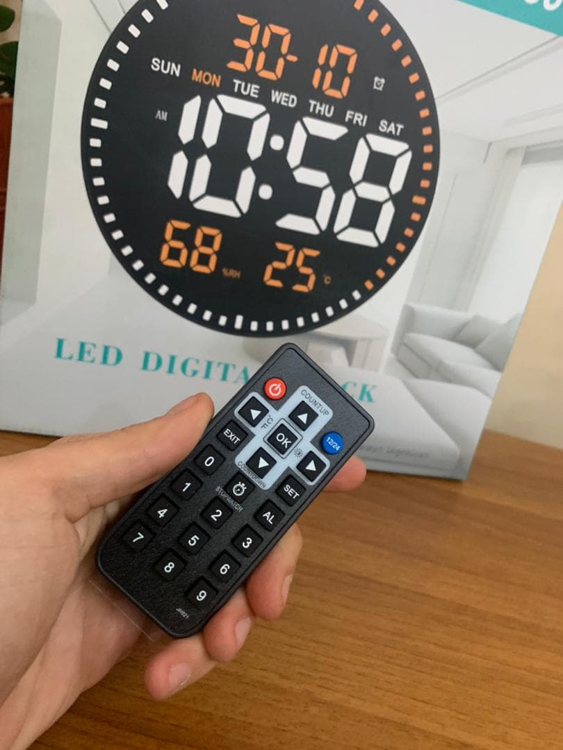Horloge murale numérique LED avec Télécommande JH-2560 - Décoration - صورة حقيقية 9