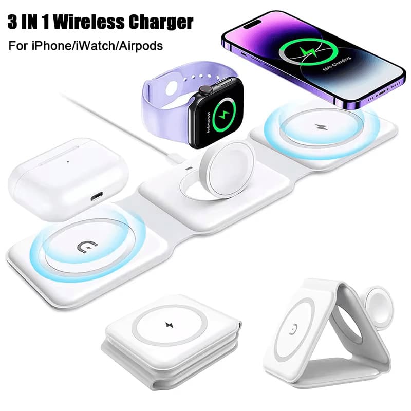 Chargeur magnétique sans Fil 65W 3 en 1 Chargement Rapide - Électronique - صورة 1