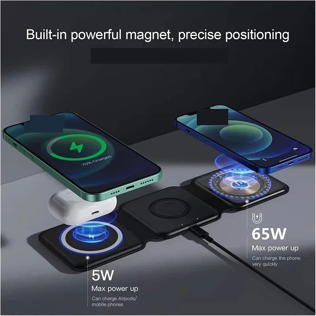 Chargeur magnétique sans Fil 65W 3 en 1 Chargement Rapide - Électronique - صورة 2