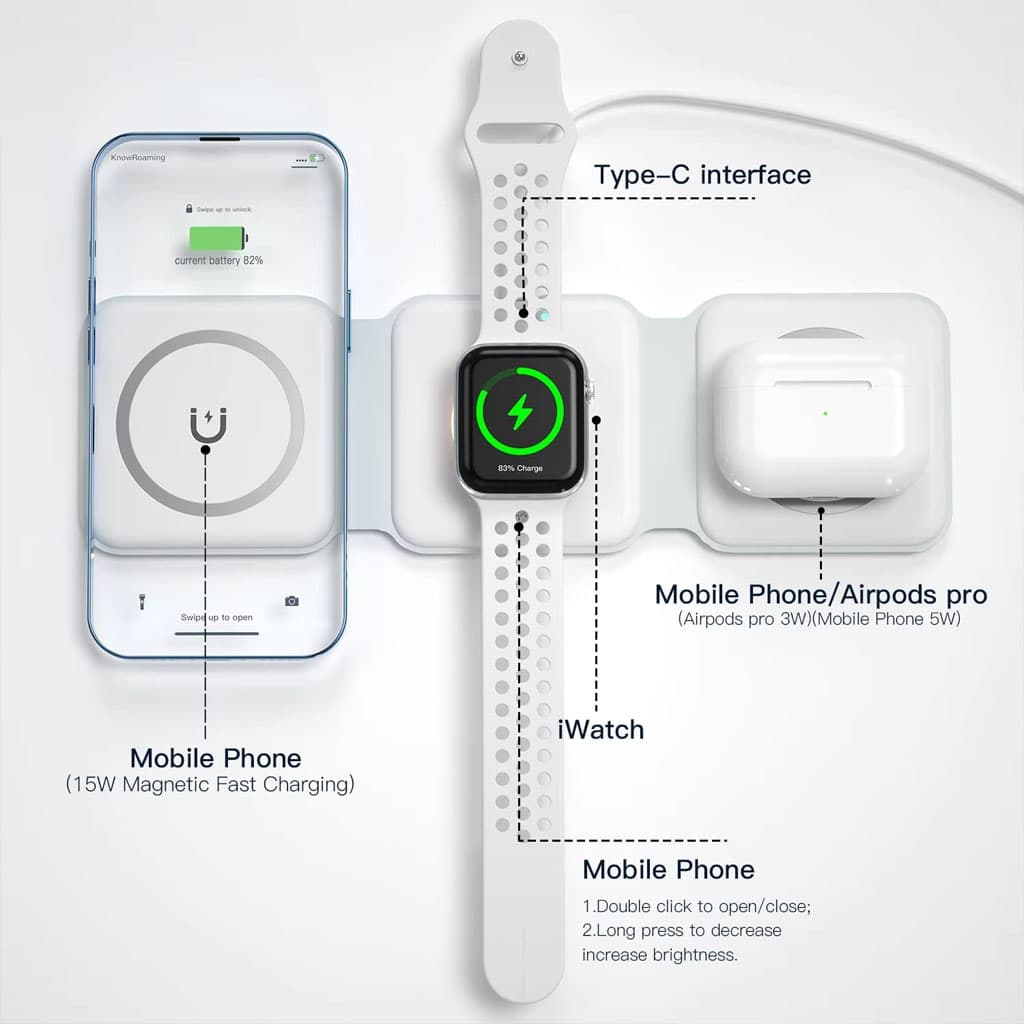 Chargeur magnétique sans Fil 65W 3 en 1 Chargement Rapide - Électronique - صورة 5