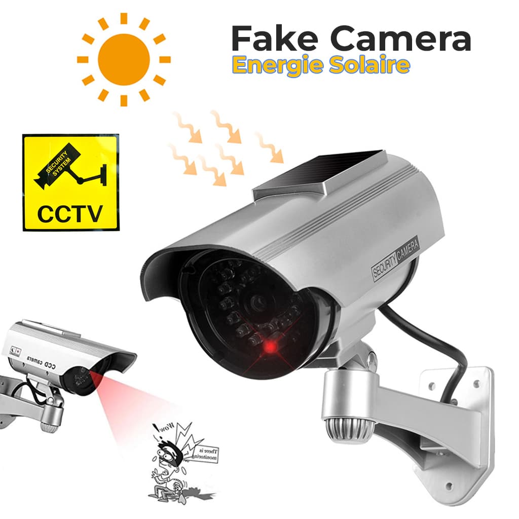 Fausse Caméras de Vidéosurveillance à énergie Solaire avec Clignotant Rouge LED - Divers - صورة 1