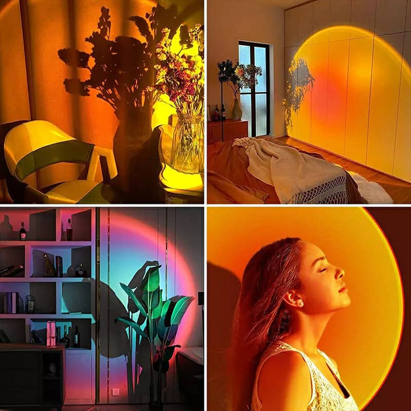 Projecteur de coucher de soleil rotatif à 180 ° USB décoration murale - Électronique - صورة 2