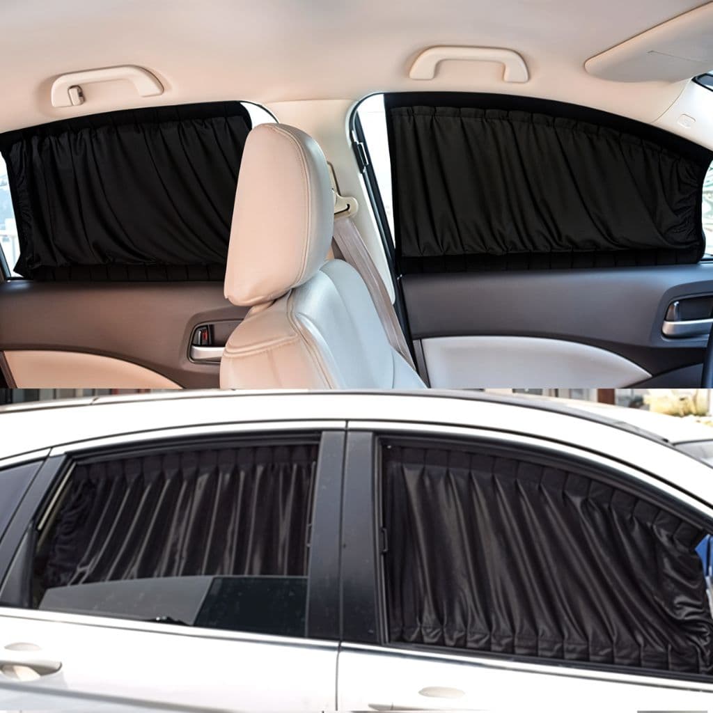2Pcs Rideau glissé de fenêtre Protection UV pour Voiture – ستار نوافذ جانبية في السيارة - Accessoires Auto/Moto - صورة 1
