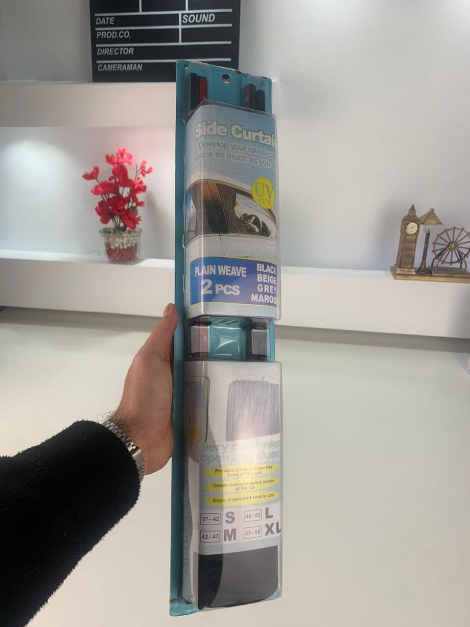 2Pcs Rideau glissé de fenêtre Protection UV pour Voiture – ستار نوافذ جانبية في السيارة - Accessoires Auto/Moto - صورة حقيقية 10