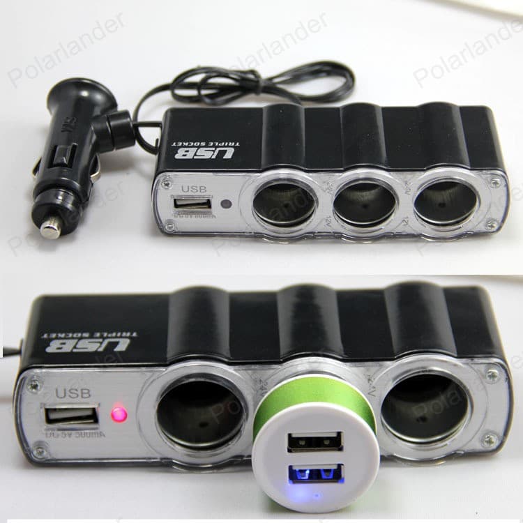 Triple Prise 12V/24V Allume-ci-gare USB Alimentation WF-0120 - Accessoires Auto/Moto - صورة 4