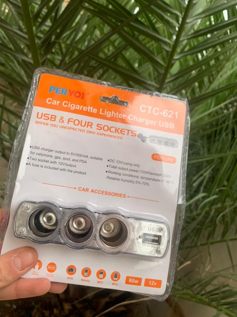 Triple Prise 12V/24V Allume-ci-gare USB Alimentation WF-0120 - Accessoires Auto/Moto - صورة حقيقية 8