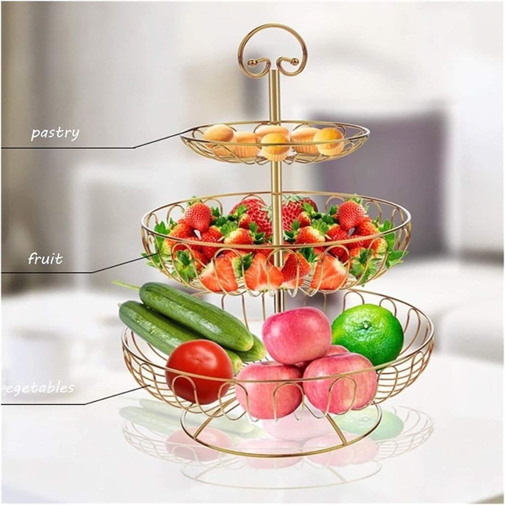 Panier à Fruits en Métal à 3 Niveaux – سلة فواكه معدنية بثلاث طبقات - Cuisine - صورة 6