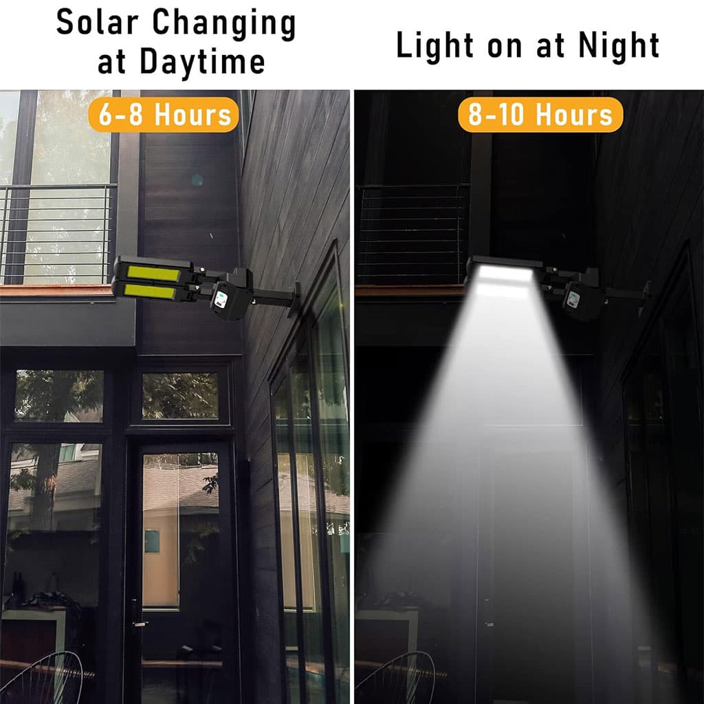Lampadaires solaires d'extérieur 200 LED avec télécommande et détecteur de mouvement - مصباح بالطاقة الشمسية - Électronique - صورة 6