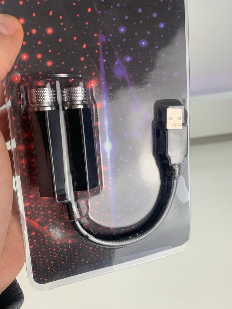 Double Projecteur Étoilé LED pour Intérieur de Voiture USB – إضاءة سقف السيارة - Accessoires Auto/Moto - صورة حقيقية 9