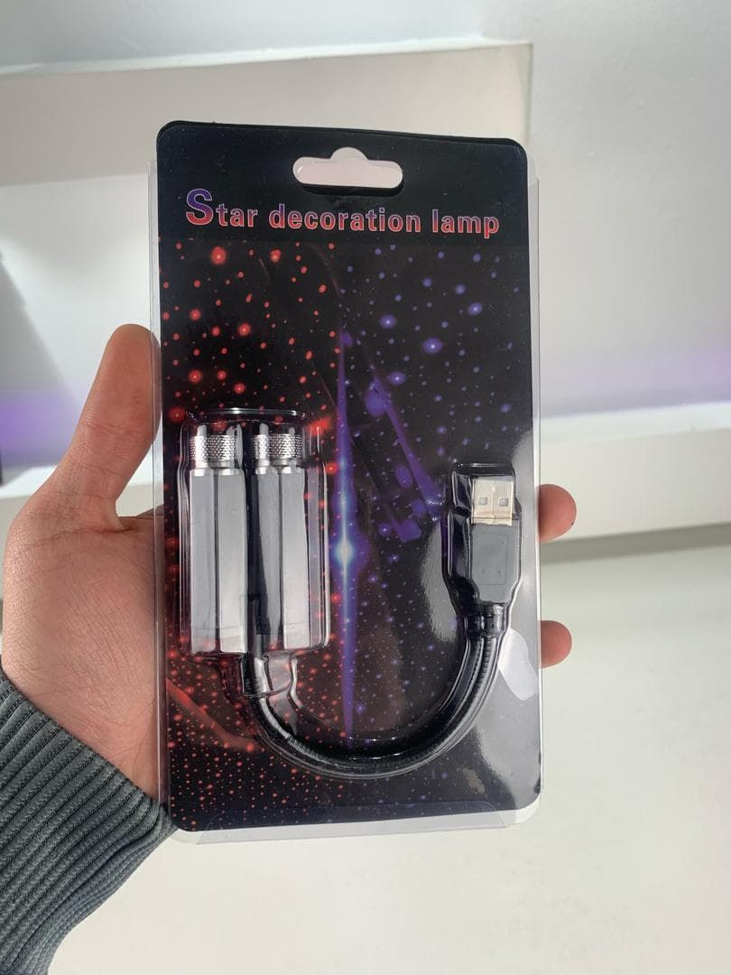 Double Projecteur Étoilé LED pour Intérieur de Voiture USB – إضاءة سقف السيارة - Accessoires Auto/Moto - صورة حقيقية 10