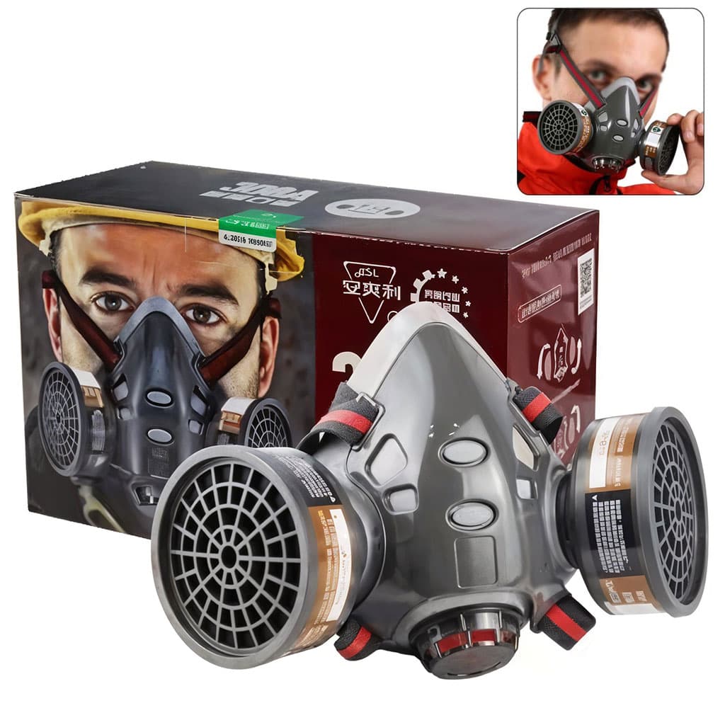 Masque de protection gaz avec 2 filtres au gel de silice – قناع تنفس للحرفيين - Outillage et Bricolage - صورة 1