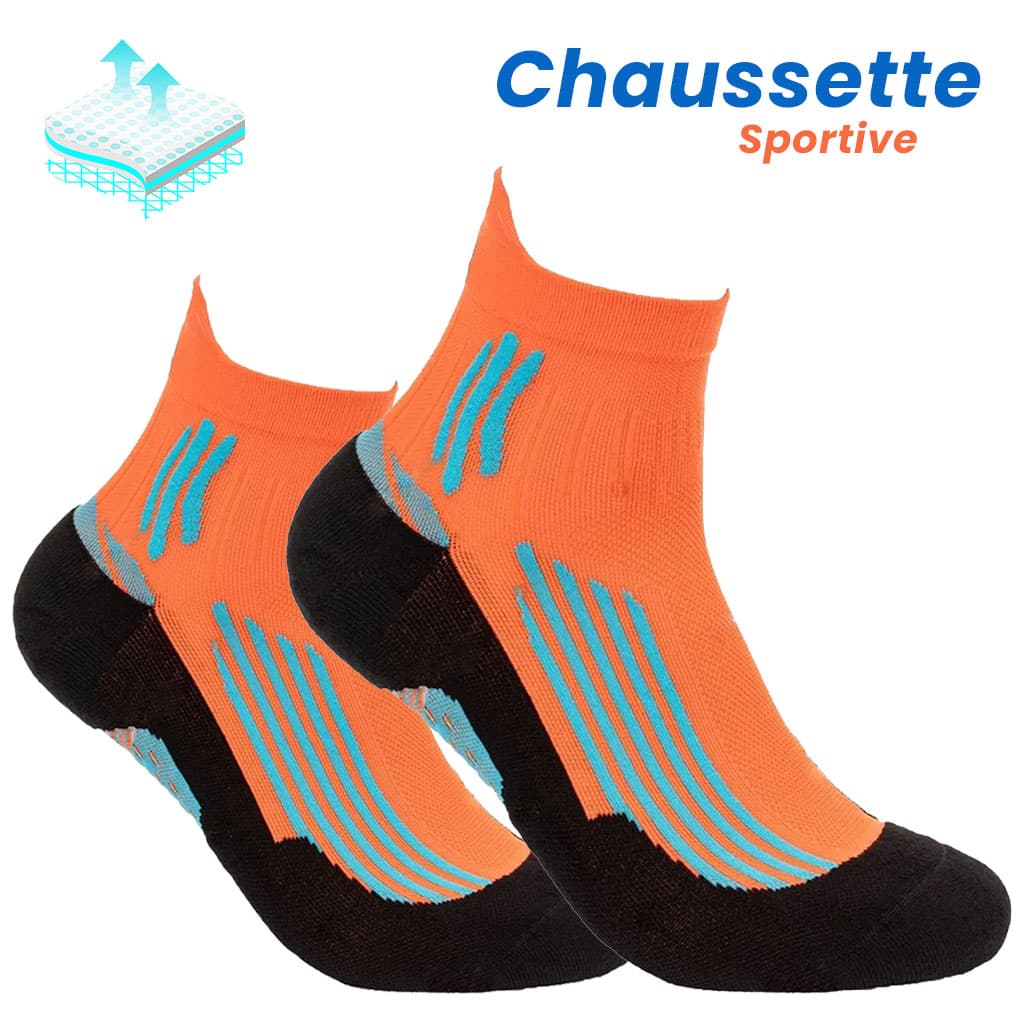 Chaussettes de Sport à la Cheville Antidérapant Orange – جوارب رياضية غير قابلة للإنزلاق - Sport - صورة 1