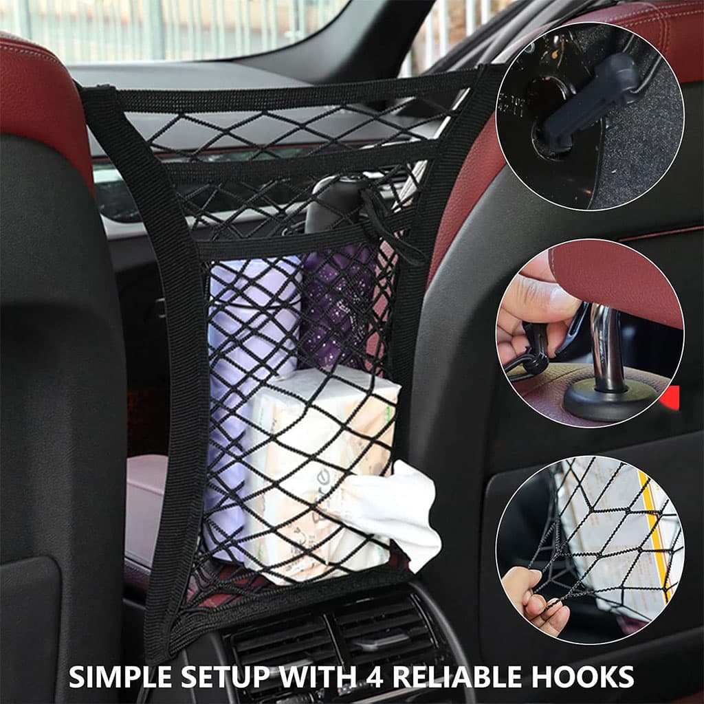 Filet de Rangement Universel en Maille pour Siège Auto – حاجز أطفال ومنظم أغراض - Accessoires Auto/Moto - صورة 2