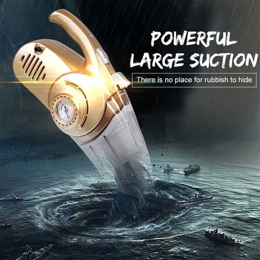 Aspirateur Portable 4 en 1 pour Voiture avec Gonfleur de Pneu Numérique – مكنسة كهربائية وجهاز نفخ العجلات - Accessoires Auto/Moto - صورة 3