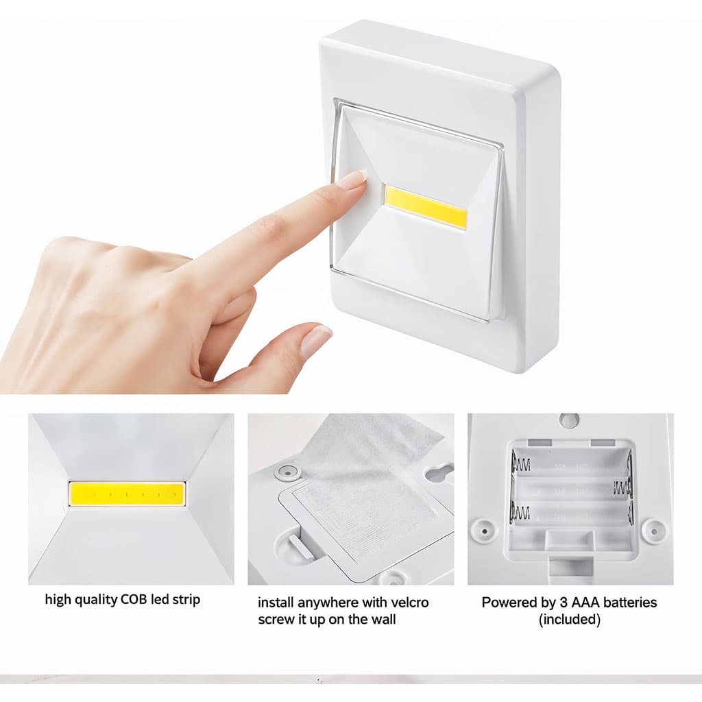 Pack de 3 Lampes Interrupteur LED COB pour Placard – طقم مصابيح إضاءة منزلية - Électronique - صورة 5