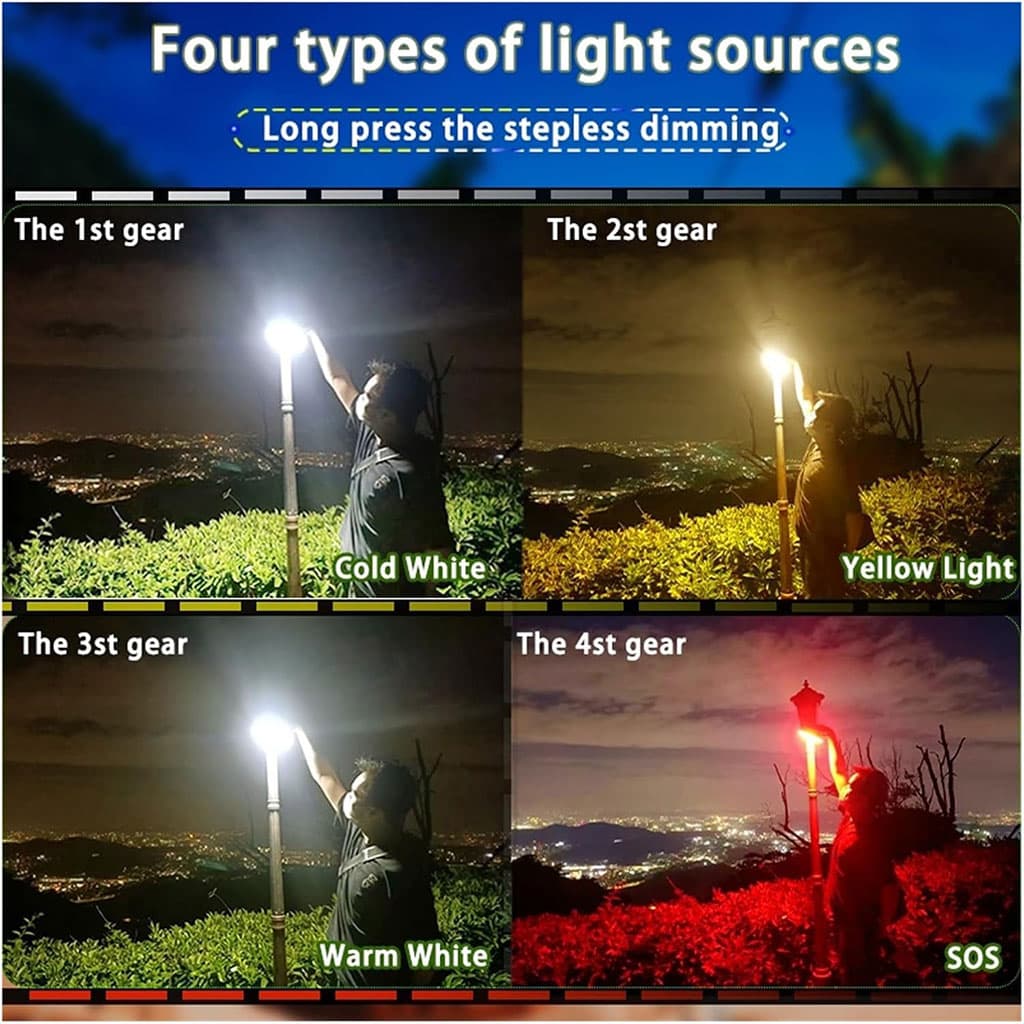 Lampe Camping 13000mAh 4000LM Ultraclair avec Power Bank – مصباح تخييم مع باور بانك - Camping et Randonnée - صورة 3