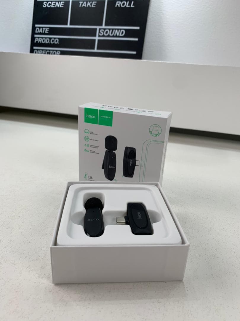 Hoco L15 Microphone Cravate Sans fil Type-C – ميكروفون لاسلكي أصلي - Électronique - صورة حقيقية 9