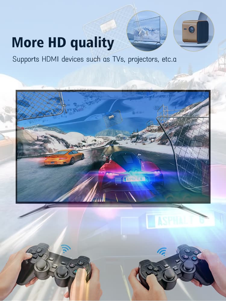 Console de jeu vidéo rétro avec 10000 jeux intégrés +2 manette sans fil 4K HDMI - Jouet & Gaming - صورة 5