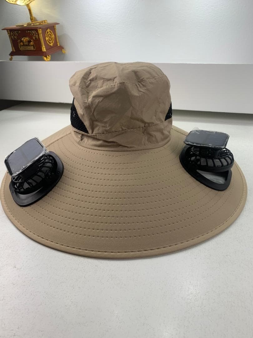 Chapeau de soleil à large bord avec double ventilateur – قبعة للحماية من الشمس مع مروحات - Vacance & Loisir - صورة حقيقية 7