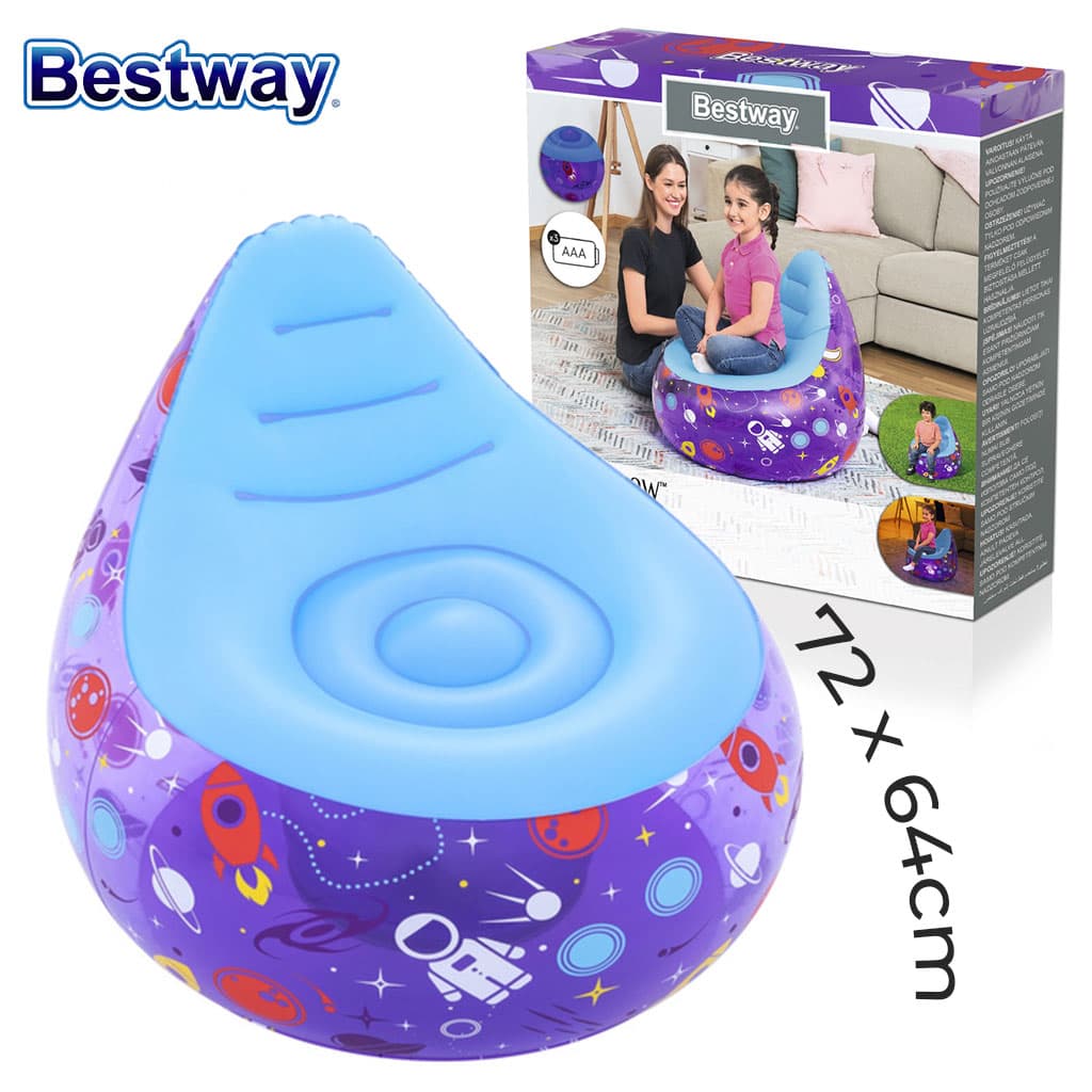 Chaise gonflable LED Kosmos 72 x 72 x 64cm Bestway 75122 – أريكة قابلة للنفخ - Vacance & Loisir - صورة 1