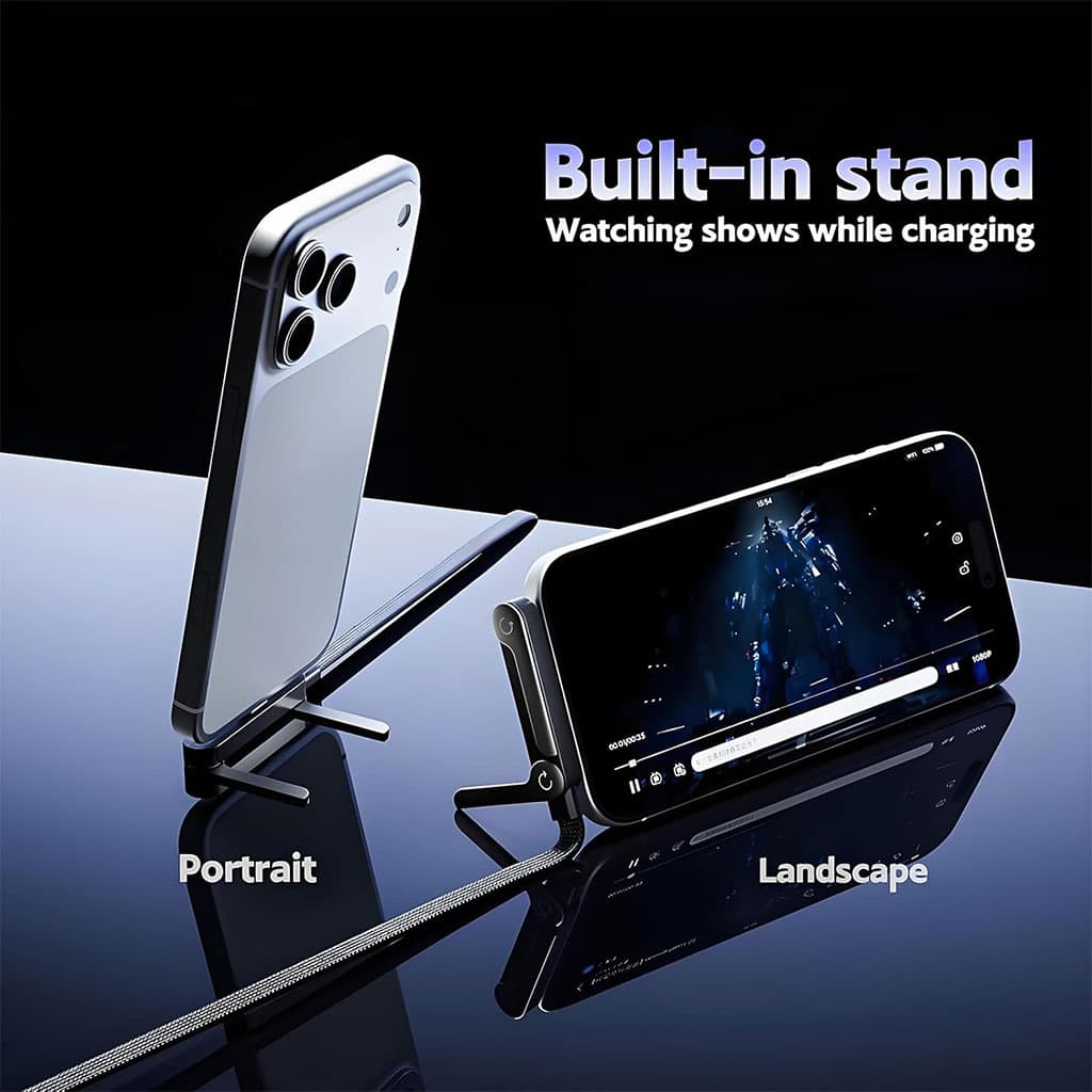 Câble de charge invisible avec support intégré charge ultra rapide 240 W – كابل شحن سريع وحامل هواتف - Divers - صورة 2