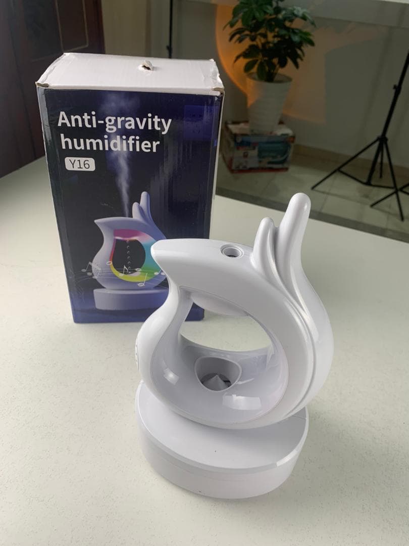 Humidificateur antigravité et haut-parleur Bluetooth RGB en forme de goutte d’eau – معطر جو ومكبر صوت - Électronique - صورة حقيقية 8