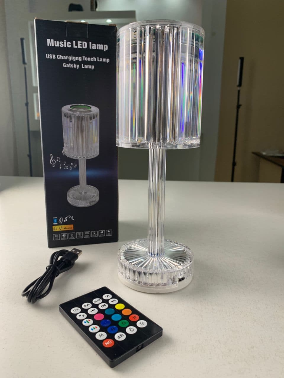 Lampe Cristal LED avec Haut-Parleur Bluetooth – مكبر صوت ومصباح كريستالي - Électronique - صورة حقيقية 5