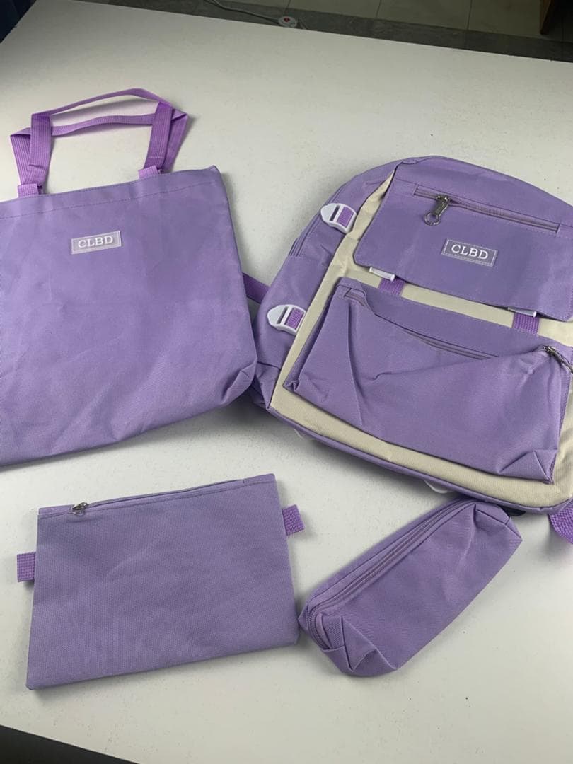 Ensemble de sacs d’école Kawai pour adolescents 4Pcs CLBD V1 Mauve – محفظة 4 قطع كاواي بنفسجي - Sac à dos et Mode - صورة حقيقية 5